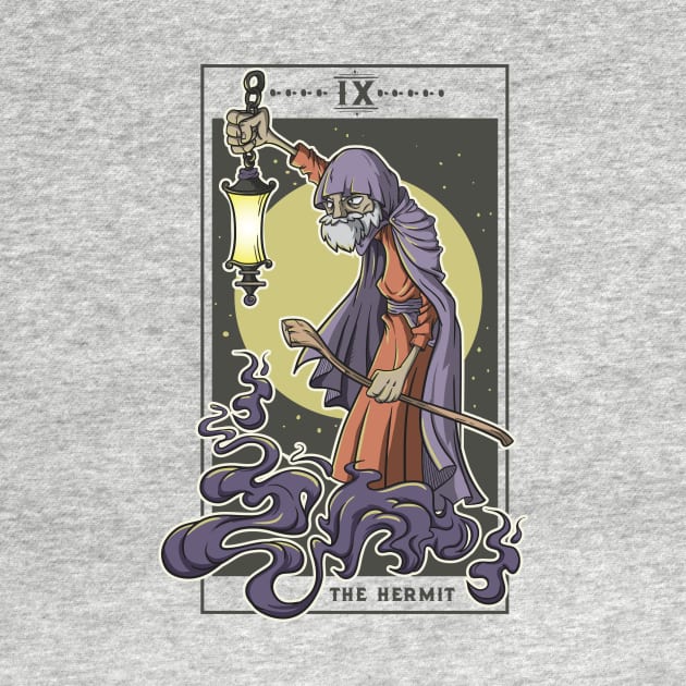 The Hermit Tarot Card Goth Gothic Gift Occult Comic Graphic by TellingTales